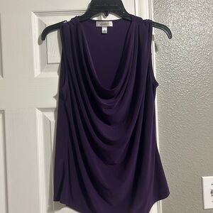 Purple Sleeveless Drape Top
